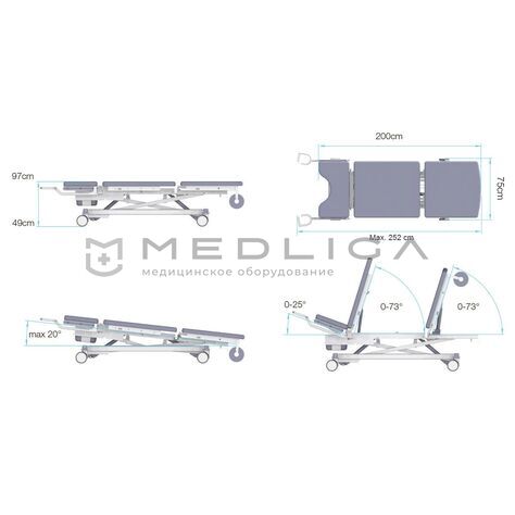 Смотровой гинекологический стол Lojer Afia 4050, 6
